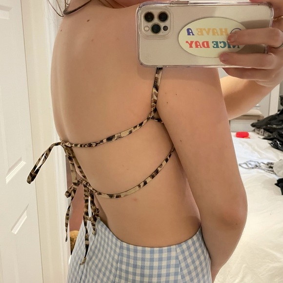 Leopard print tie up top - Picture 2 of 3